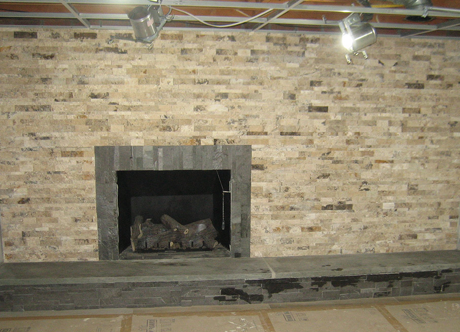 Albany NY Natural Stone Fireplace - After