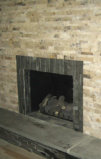 Albany NY Natural Stone Fireplace - After