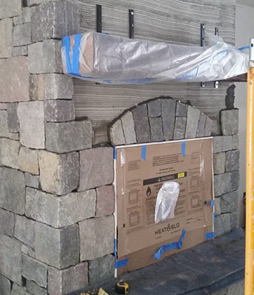 Clifton Park, NY Natural Granite Fireplace - Before