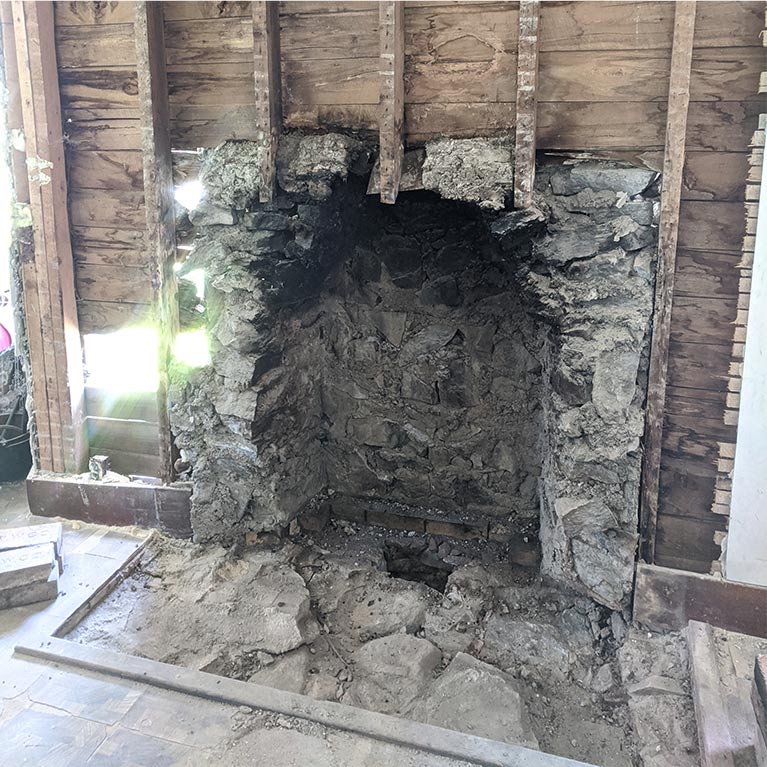 Gloversville NY Natural Stone Fireplace Rebuild - Blank Slate