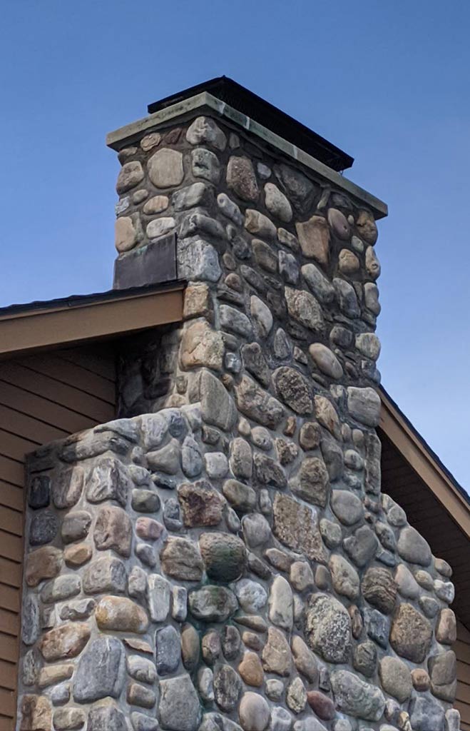 Mayfield NY Natural Stone Chimney After Repair